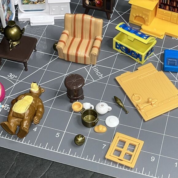 Masha and the Bear House Playset Replacement Figure Lot TV Fridge Fireplace Toys - Picture 9 of 11